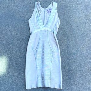 HERVE LEGER “Sigrid “ metallic bandage dress